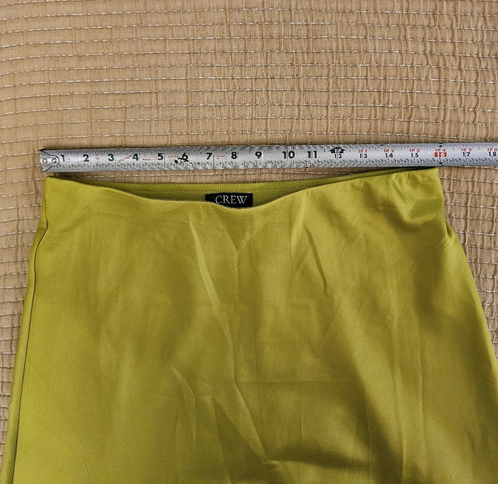 J. Crew Gwyneth Slip Skirt A-line Midi Y2k Lime Green - Picture 8 of 8